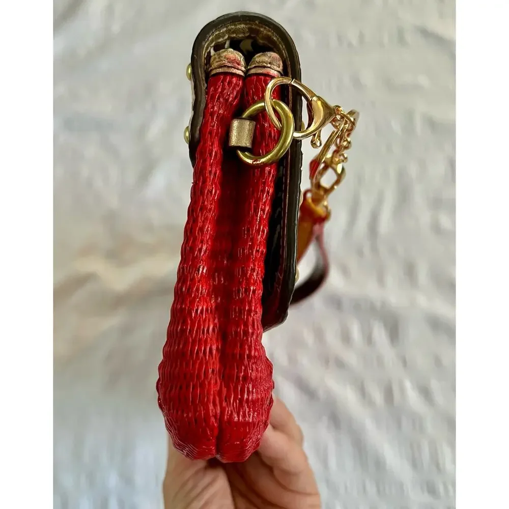 Coach OOAK upstyled Natalie straw wicker clutch